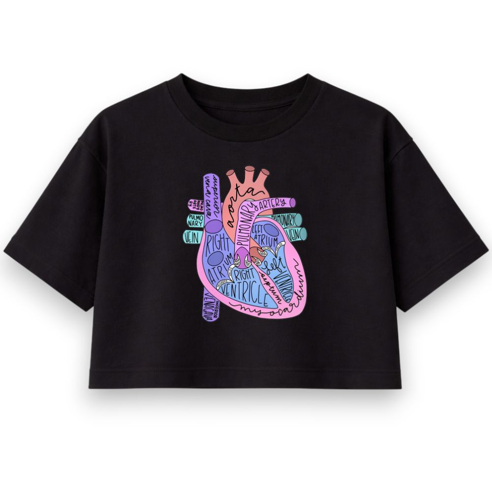 Herz Anatomie Oversize Crop Top