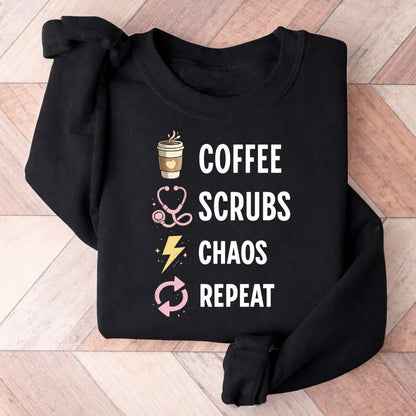 Coffee Scrubs Chaos Repeat Sweatshirt